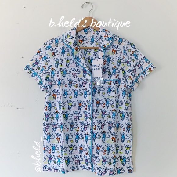 Roller Rabbit Palm Beach Monkey Polo Pajamas in Multi Monkey Sz Small S New NWT - Picture 2 of 16
